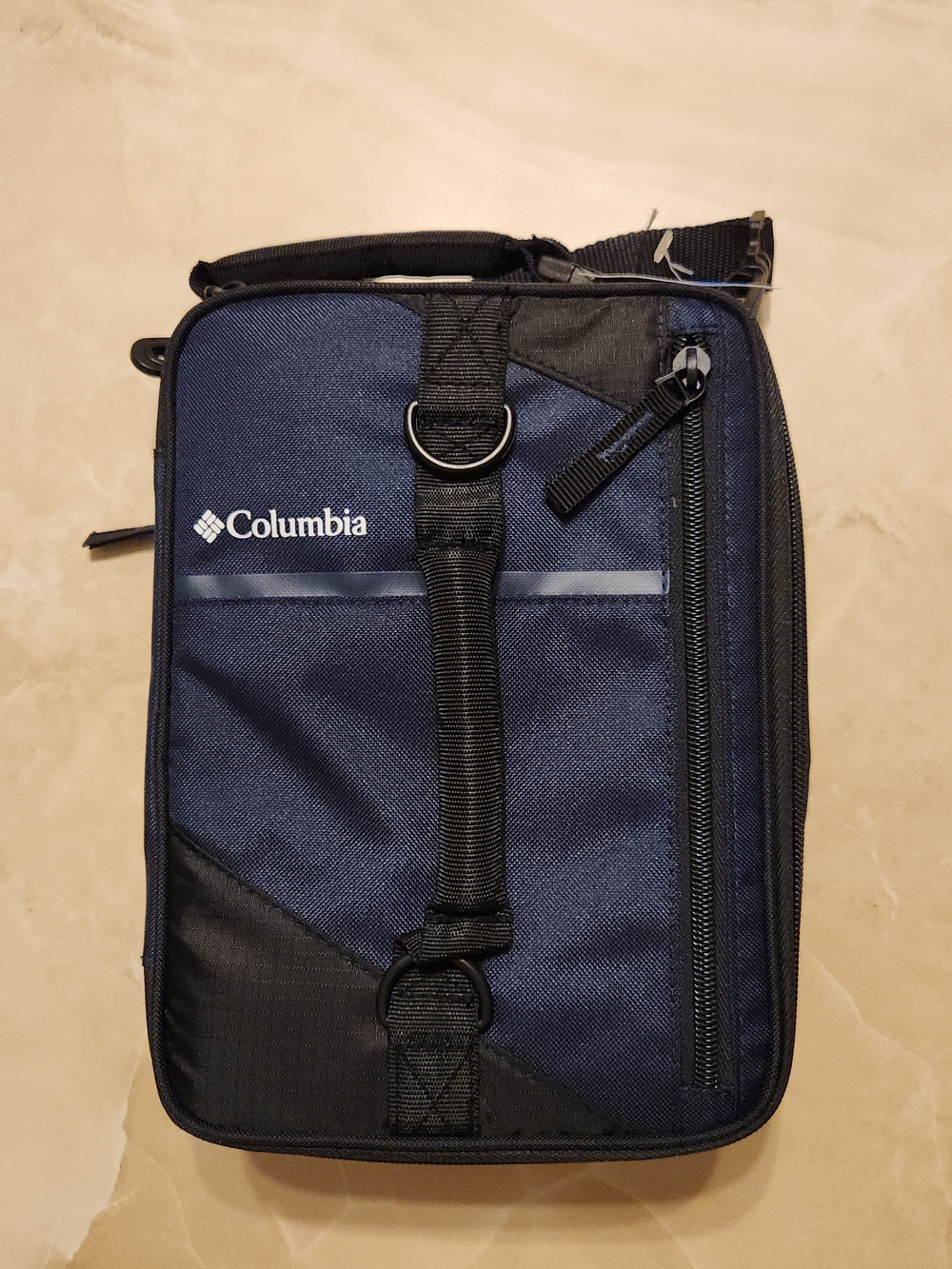 COLUMBIA Black Expandable Lunch Bag Thermal/ Insulated w/ 1 Ice Wall